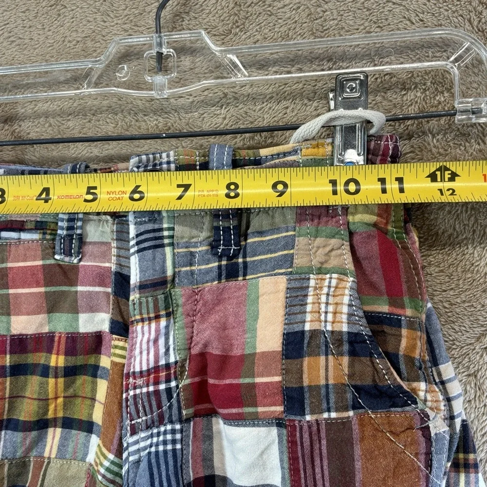 Gap Kids Cargo Shorts Boys 5 Madras Patchwork Plaid Adjustable Waist Cotton 9